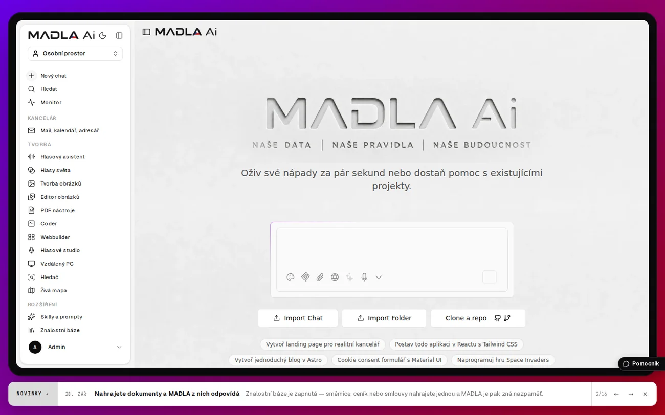Webbuilder v MADLE