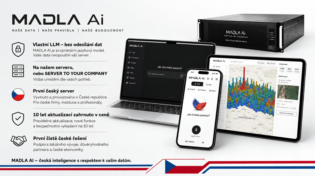 MADLA Ai — notebook, telefon, tablet a server
