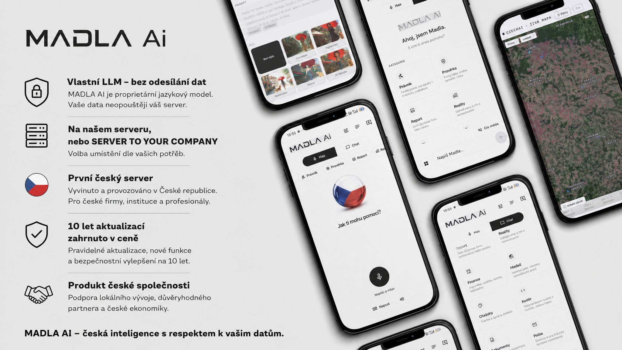 MADLA Ai v mobilu — hlas, chat, mapa